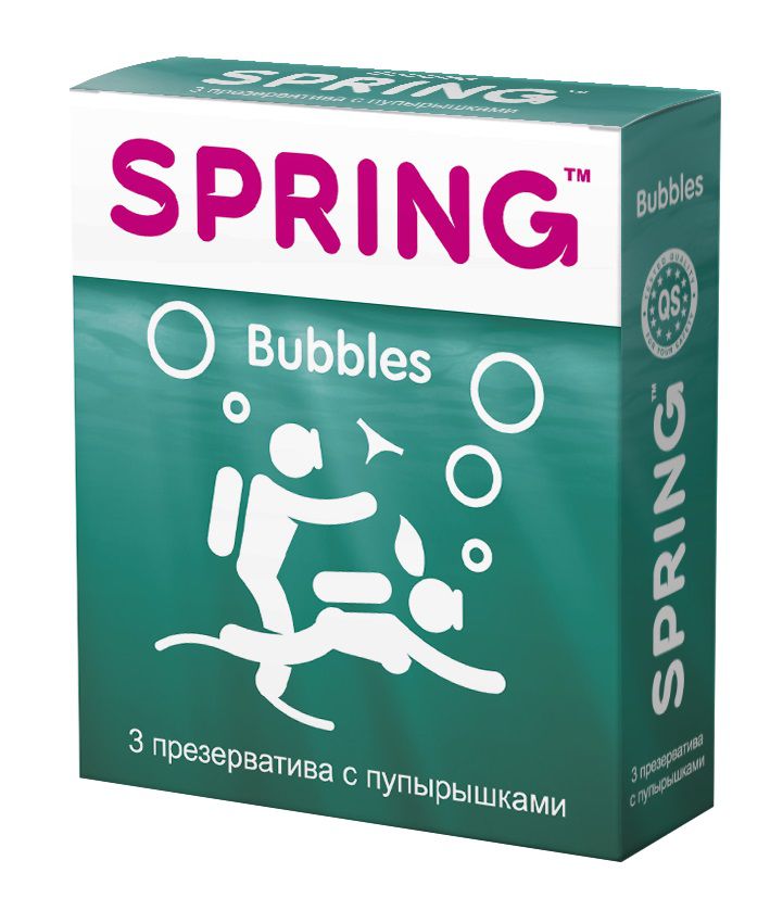 Купить Презервативы SPRING BUBBLES с пупырышками - 3 шт. в Москве.