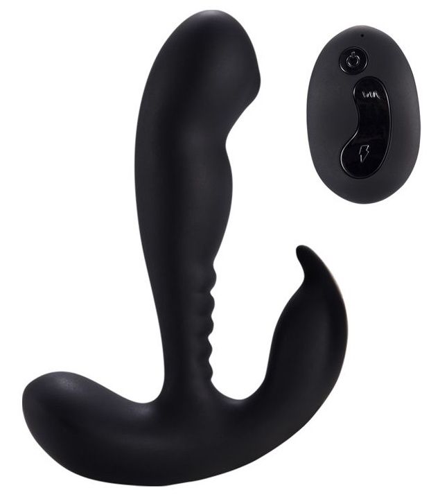 Купить Черный стимулятор простаты Remote Control Prostate Stimulator with Rolling Ball - 13,3 см. в Москве.