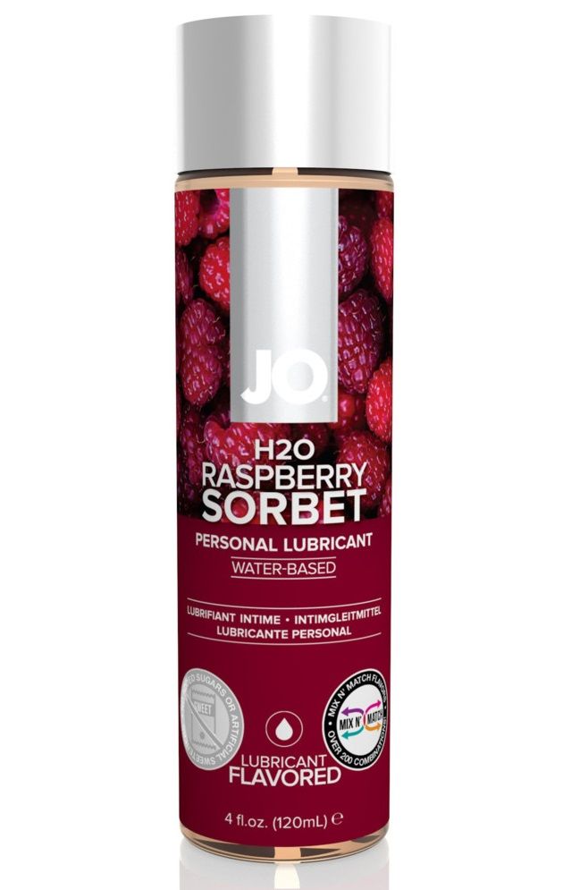 Купить Лубрикант на водной основе с ароматом малины JO Flavored Raspberry Sorbet - 120 мл. в Москве.