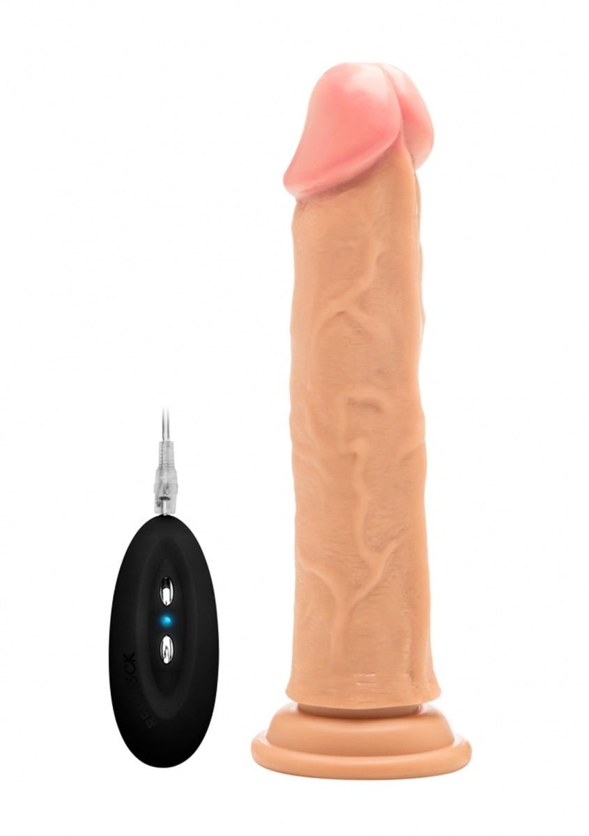 Купить Телесный вибратор-реалистик Vibrating Realistic Cock 9  - 23,5 см. в Москве.