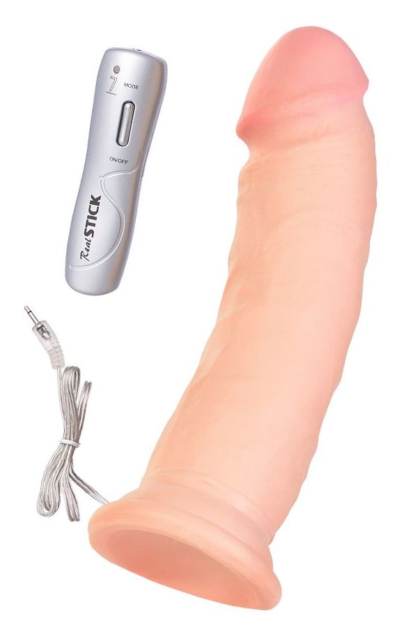 Купить Телесный реалистичный вибратор Realstick Elite Vibro Justin - 21 см. в Москве.