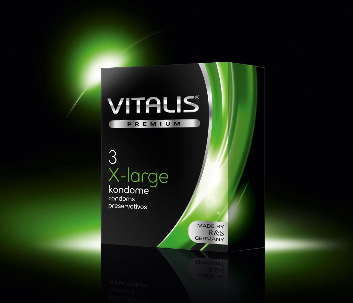 Купить Презервативы увеличенного размера VITALIS premium №3 X-Large - 3 шт. в Москве.