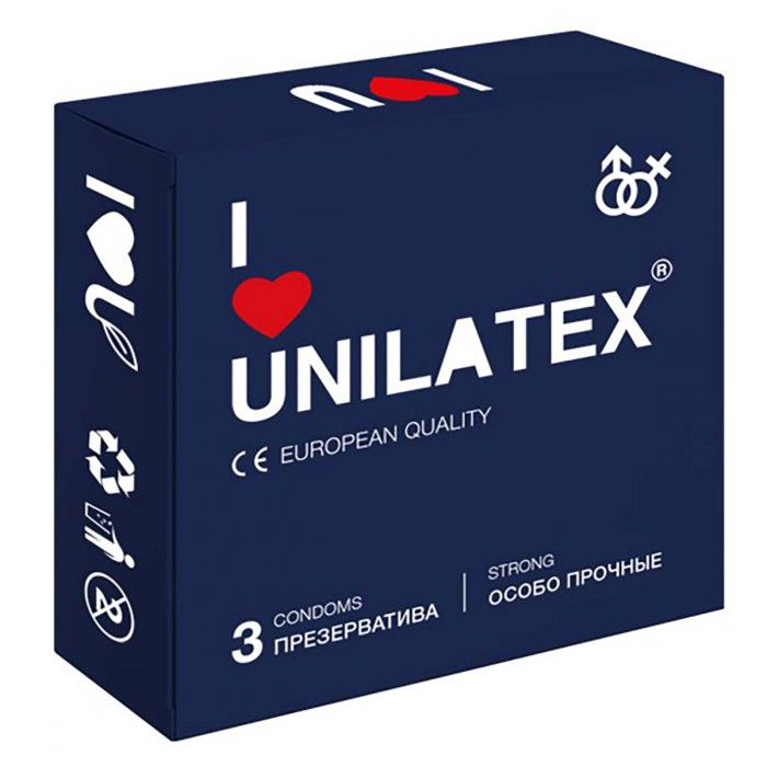 Купить Ультрапрочные презервативы Unilatex Extra Strong - 3 шт. в Москве.