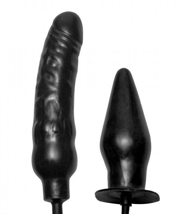 Купить Пробка и фаллос с функцией расширения Deuce Double Penetration Inflatable Dildo and Anal Plug в Москве.