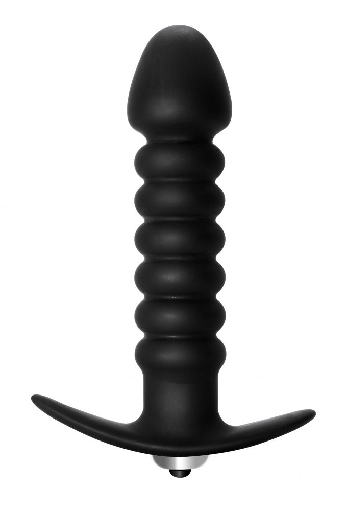 Купить Чёрная анальная вибропробка Twisted Anal Plug - 13 см. в Москве.