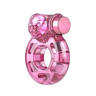 Купить Розовое эрекционное виброкольцо Pink Bear в Москве.