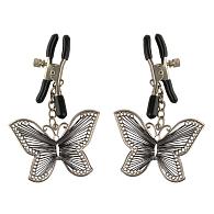 Купить Зажимы на соски с бабочками Butterfly Nipple Clamps в Москве.