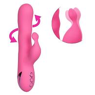 Купить Розовый вибратор-кролик с волновым движением ствола Santa Barbara Surfer - 24 см. в Москве.