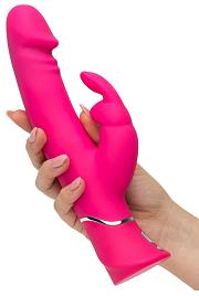 Купить Розовый вибратор-кролик Realistic Dual Density Rechargeable Rabbit Vibrator - 25,5 см. в Москве.