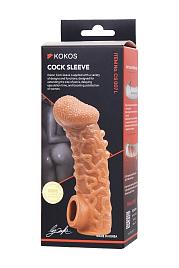 Купить Телесная закрытая насадка с шершавой головкой Cock Sleeve Size L - 17,6 см. в Москве.