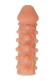 Купить Телесная закрытая насадка с шариками Cock Sleeve Size M - 15,6 см. в Москве.