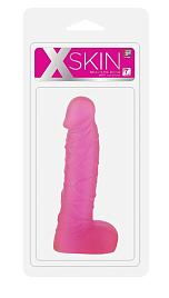 Купить Розовый фаллоимитатор XSKIN 7 PVC DONG TRANSPARENT PINK - 18 см. в Москве.
