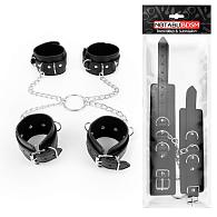 Купить Комплект наручников и оков на металлических креплениях с кольцом в Москве.