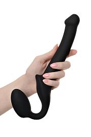 Купить Черный безремневой страпон Silicone Bendable Strap-On S в Москве.