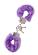 Фиолетовые меховые наручники METAL HANDCUFF WITH PLUSH LAVENDER