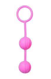 Купить Розовые вагинальные шарики с ребрышками Roze Love Balls в Москве.