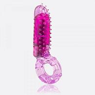 Купить Фиолетовое эрекционное кольцо с вибрацией и пальчиком OYEAH PURPLE в Москве.