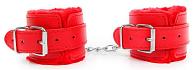 Купить Красные мягкие наручники на регулируемых ремешках в Москве.