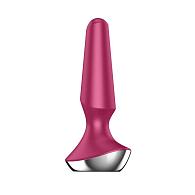 Купить Малиновая анальная пробка с вибрацией Satisfyer Plug-ilicious 2 - 14 см. в Москве.