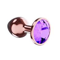 Купить Пробка цвета розового золота с фиолетовым кристаллом Diamond Amethyst Shine L - 8,3 см. в Москве.