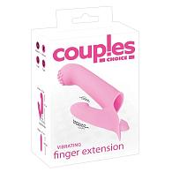 Купить Нежно-розовая двойная вибронасадка на палец Vibrating Finger Extension - 17 см. в Москве.