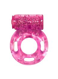 Купить Розовое эрекционное кольцо с вибрацией Rings Axle-pin в Москве.