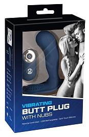 Купить Синий вибростимулятор простаты Vibrating Butt Plug - 11,7 см. в Москве.