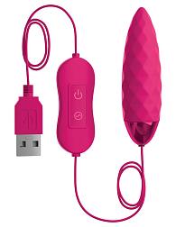 Купить Розовая, рельефная, работающая от USB вибропуля Fun в Москве.