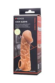 Купить Телесная закрытая насадка с венками Cock Sleeve Size M - 15,6 см. в Москве.