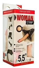 Купить Женский страпон с вагинальной пробкой Woman Strap - 18 см. в Москве.
