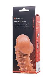 Купить Телесная закрытая насадка с пупырышками Cock Sleeve Size L - 17,6 см. в Москве.