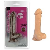 Купить Телесный фаллоимитатор 8 Inch Carved DIldo - 22 см. в Москве.