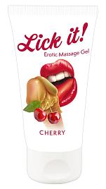 Купить Лубрикант на водной основе Lick it! Cherry с ароматом вишни - 50 мл. в Москве.