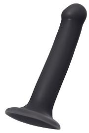 Купить Черный фаллос на присоске Silicone Bendable Dildo M - 18 см. в Москве.