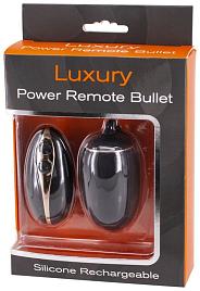 Купить Черное виброяйцо с пультом ДУ LUXURY POWER REMOTE BULLET в Москве.