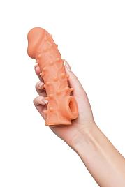 Купить Телесная закрытая насадка с пупырышками Cock Sleeve Size L - 17,6 см. в Москве.