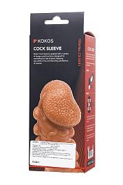 Купить Телесная закрытая насадка с шишечками Cock Sleeve Size L - 17,6 см. в Москве.