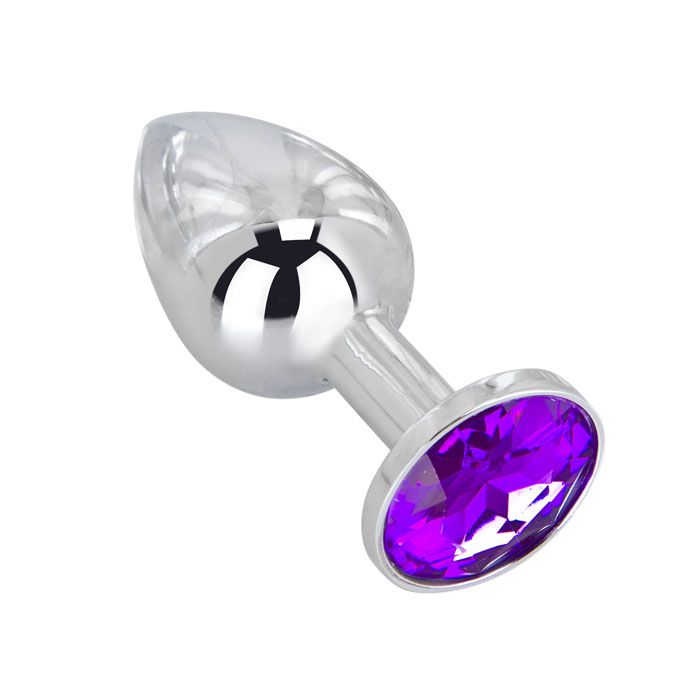 Купить Мини-плаг из стали с фиолетовым кристаллом Violet Dream - 6,5 см. в Москве.