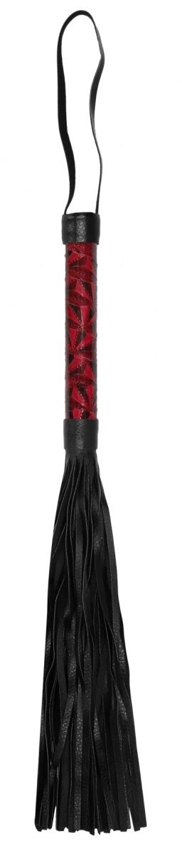 Купить Красно-черная многохвостовая гладкая плеть Luxury Whip - 38,5 см. в Москве.