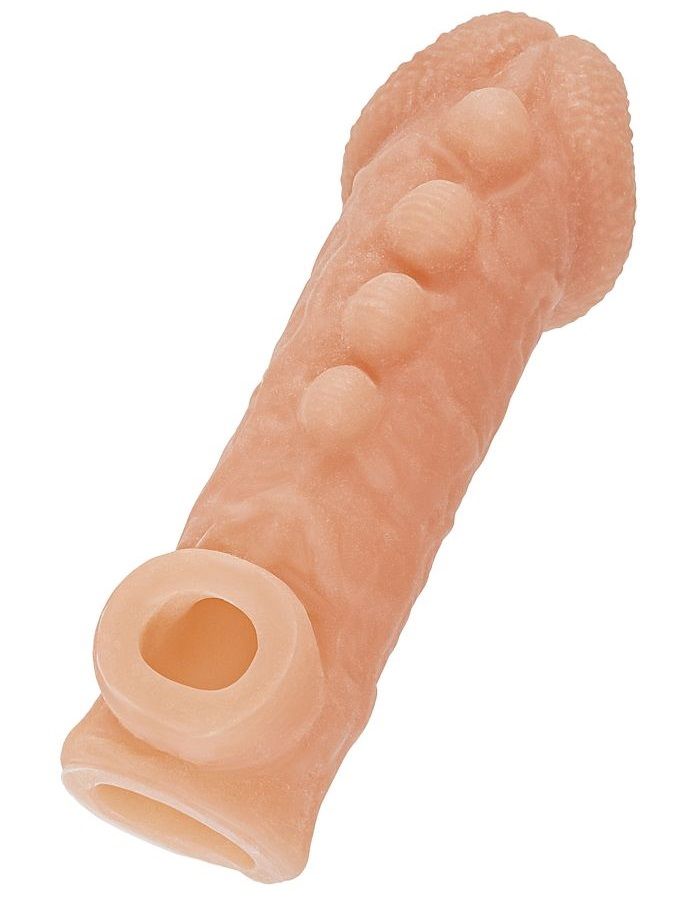 Купить Телесная закрытая насадка с шишечками Cock Sleeve Size S - 13,8 см. в Москве.