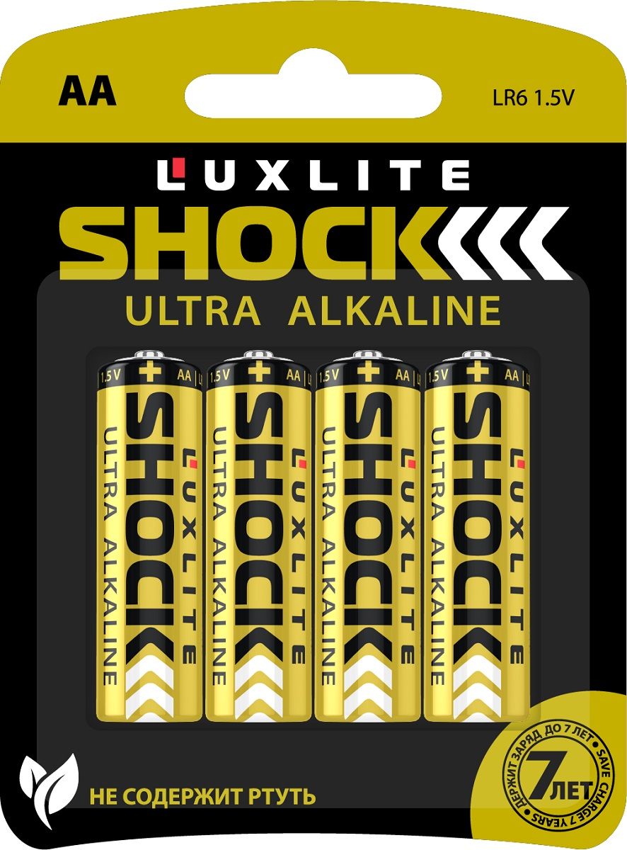 Купить Батарейки Luxlite Shock (GOLD) типа АА - 4 шт. в Москве.