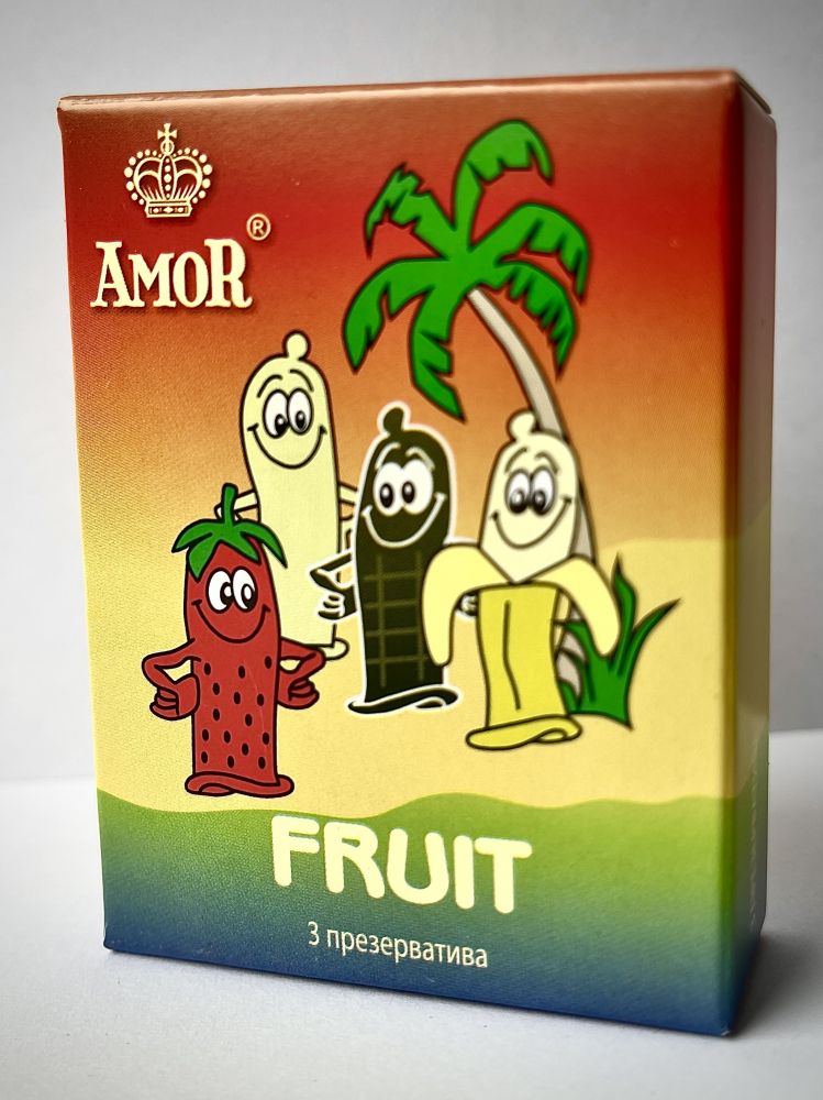 Купить Ароматизированные презервативы AMOR Fruit  Яркая линия  - 3 шт. в Москве.