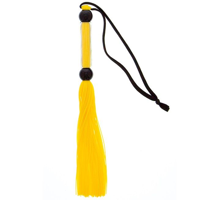 Купить Желтая мини-плеть из силикона и акрила SILICONE FLOGGER WHIP - 25,6 см. в Москве.