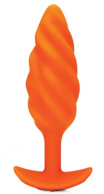 Купить Оранжевый спиральный анальный виброплаг Swirl - 13,5 см. в Москве.