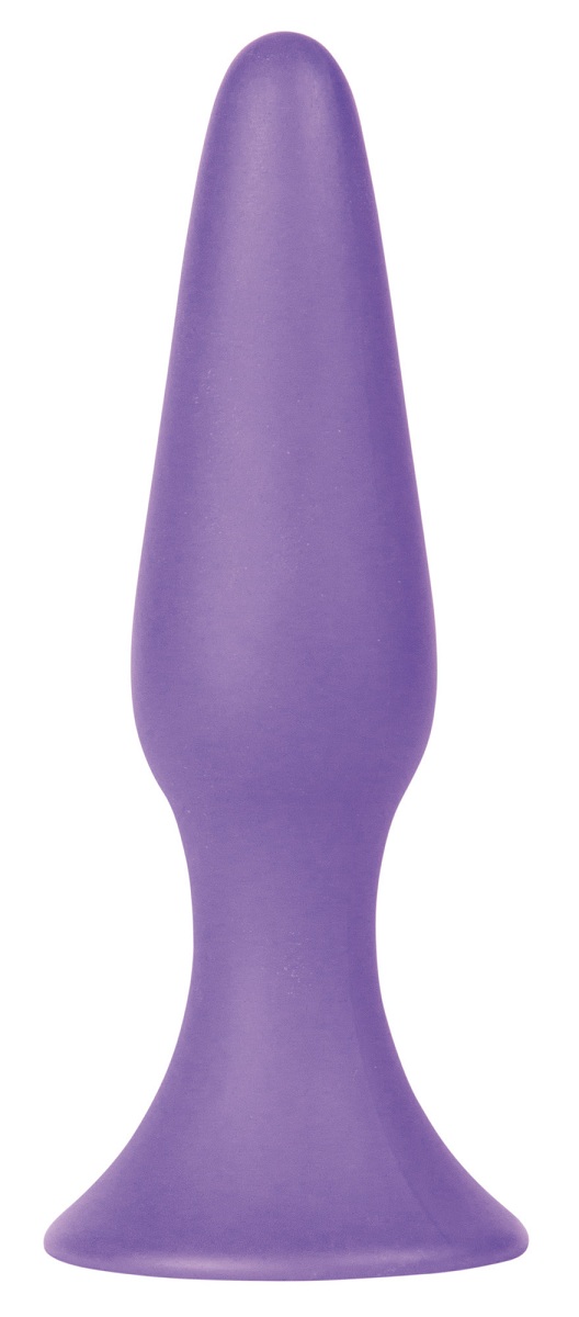 Купить Фиолетовая анальная втулка Silky Buttplug Medium - 12,5 см. в Москве.