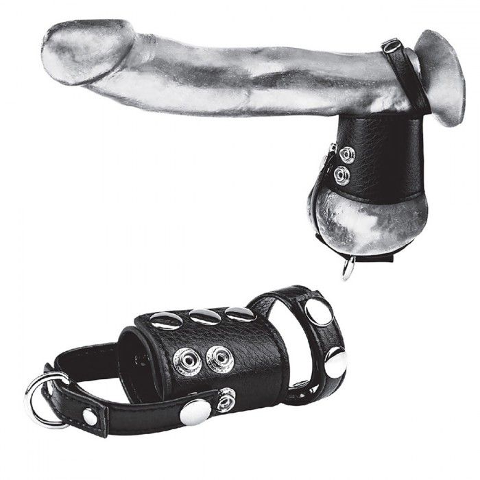 Купить Кольцо на член и мошонку Cock Ring With 2  Ball Stretcher And Optional Weight Ring в Москве.