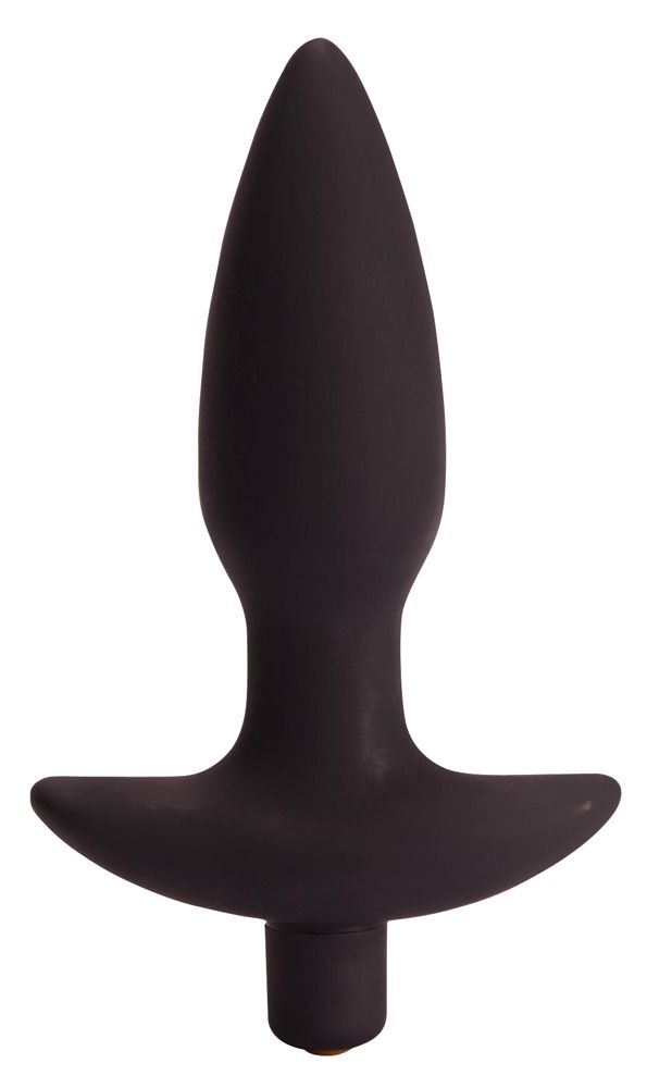 Купить Чёрная анальная пробка с вибрацией Vibrating Butt Plug - 14,5 см. в Москве.