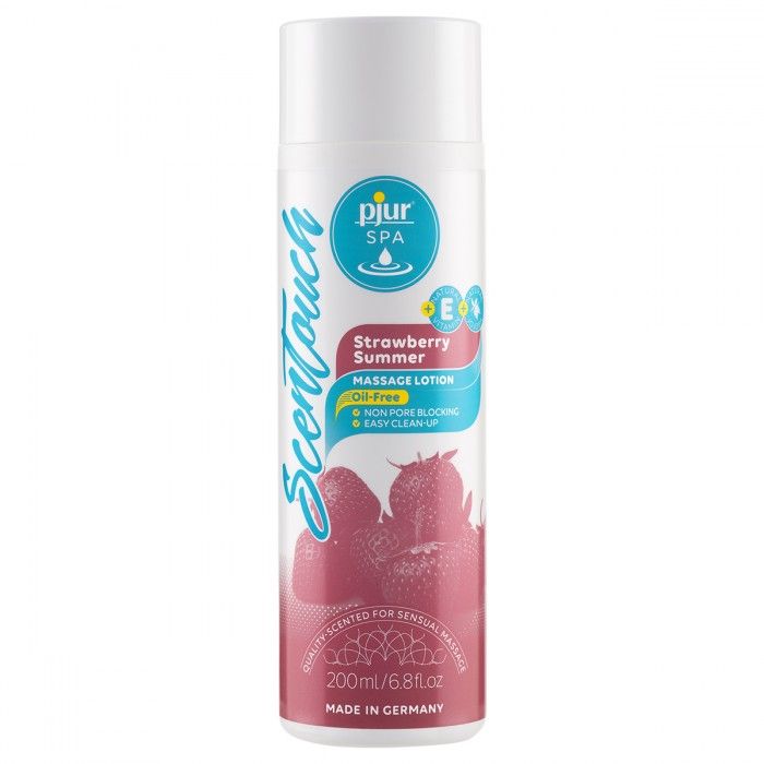 Купить Массажный лосьон с ароматом клубники pjur SPA Scentouch Strawberry Massage Lotion - 200 мл. в Москве.