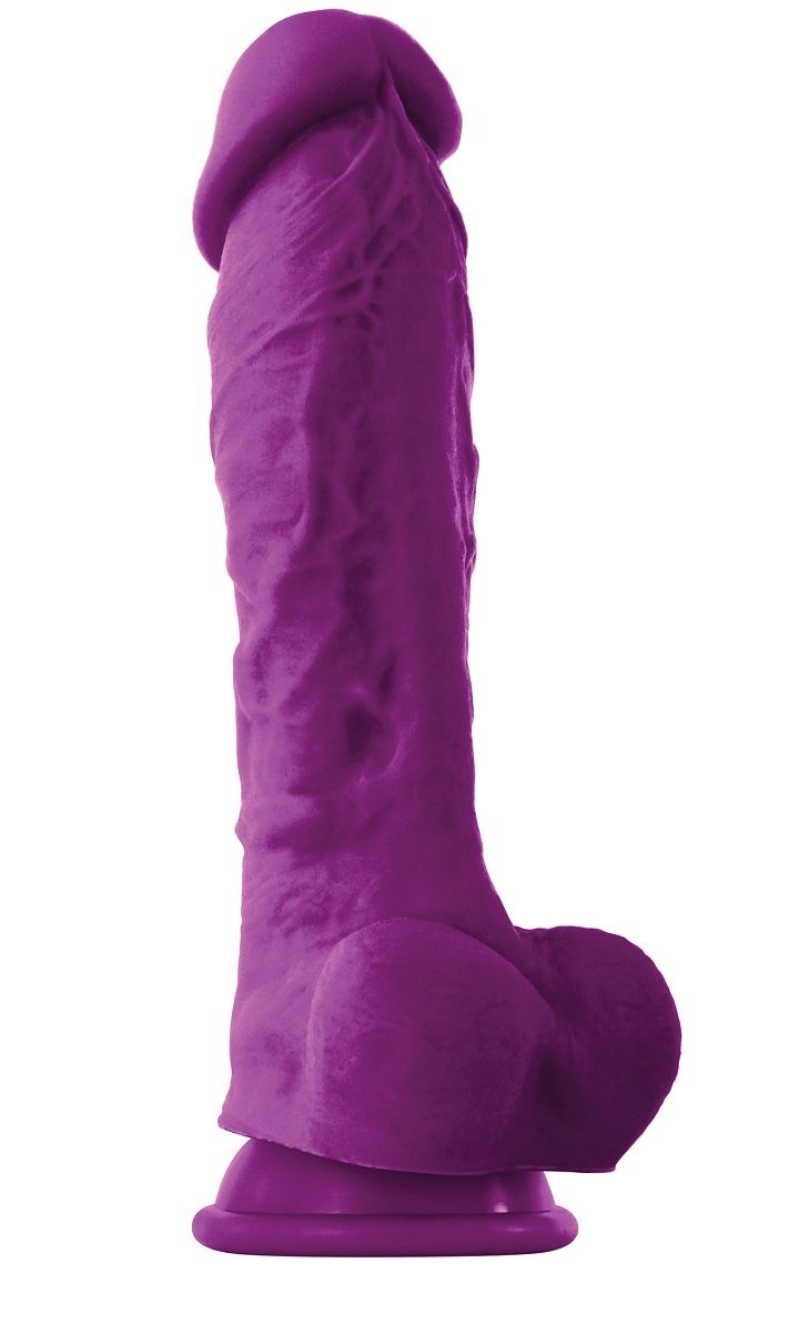 Купить Фиолетовый фаллоимитатор на присоске ColourSoft  8  Soft Dildo - 23,5 см. в Москве.