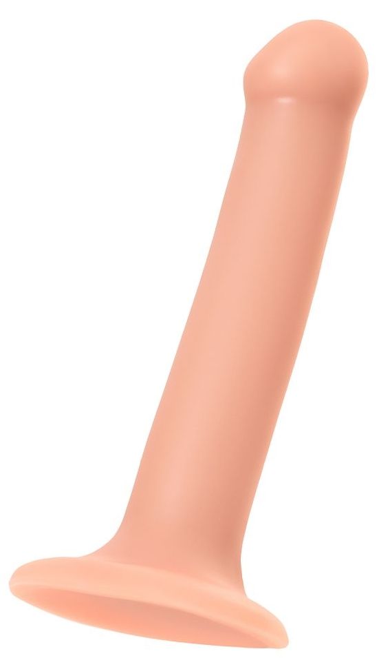 Купить Телесный фаллос на присоске Silicone Bendable Dildo M - 18 см. в Москве.